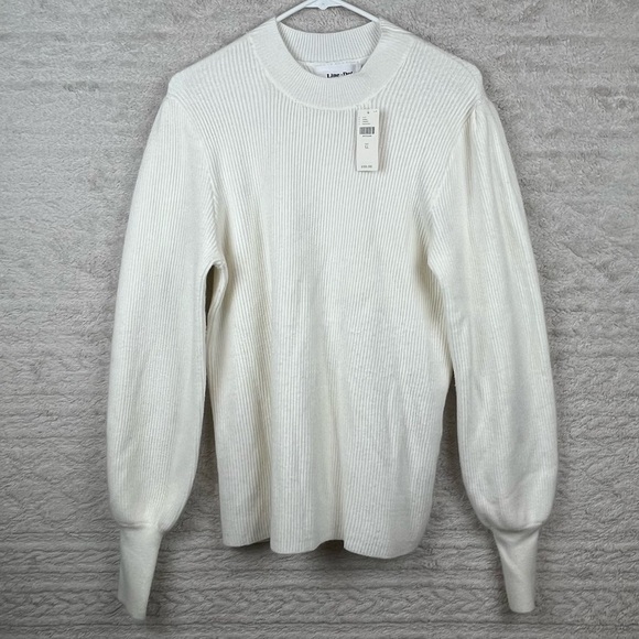 NWT Anthropologie LINE + DOT Ivory Sweater Mockneck XL - Picture 1 of 15